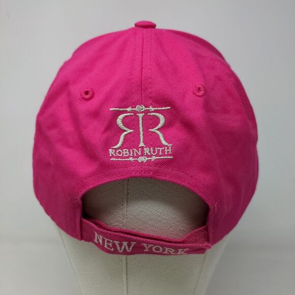 Robin Ruth Womens Strapback Hat Pink Adjustable Embroidered New York Logo Cotton - Picture 5 of 7